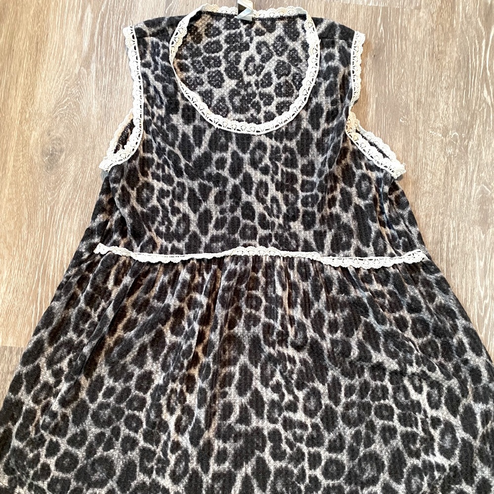 Black & White Leopard Babydoll Tank